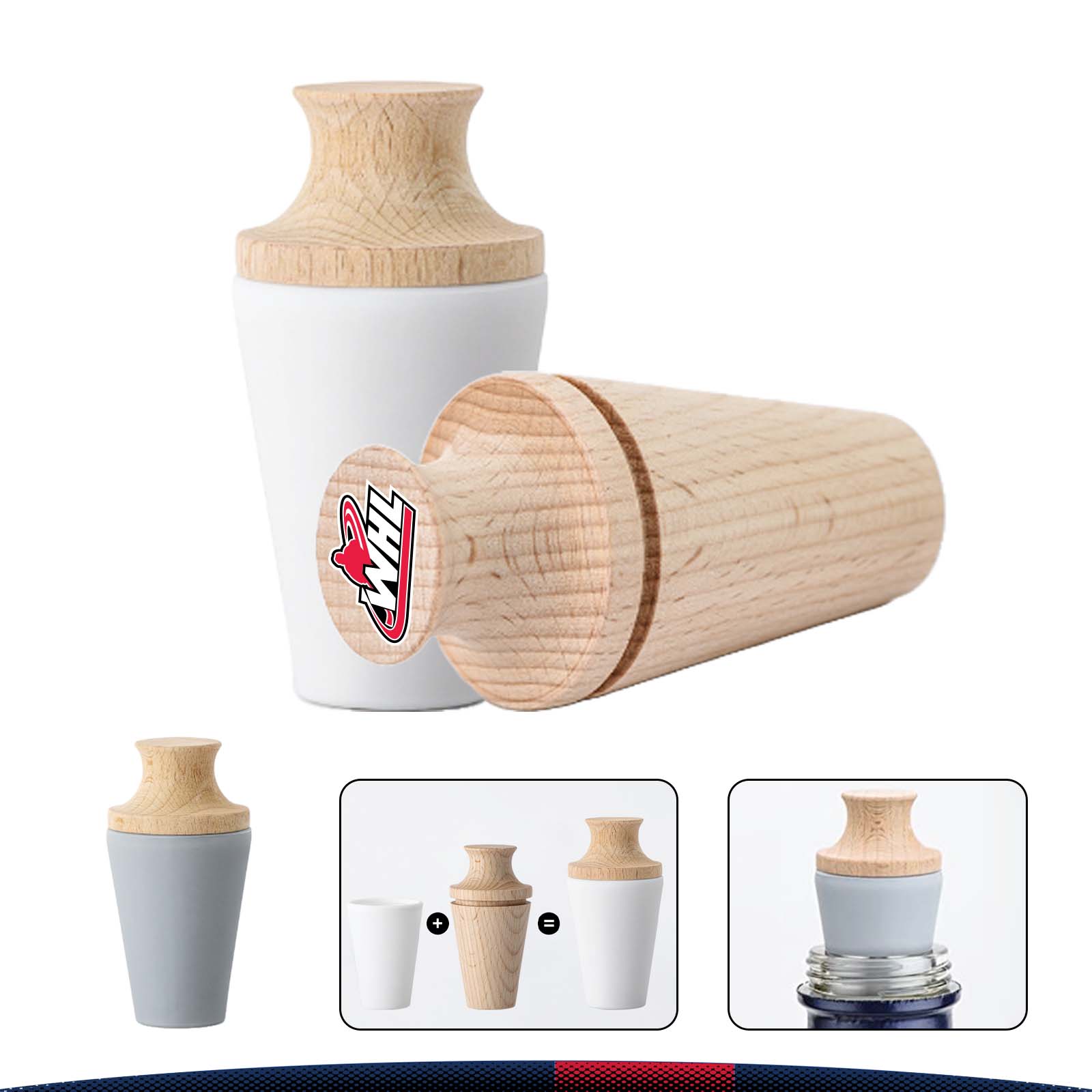 Cone-shaped Beech Wine Stopper 2