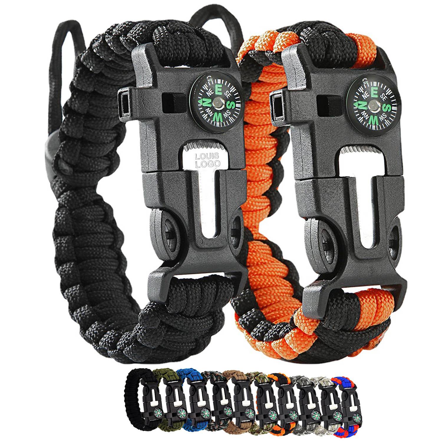 Paracord Bracelet with cutter blade & compass 2