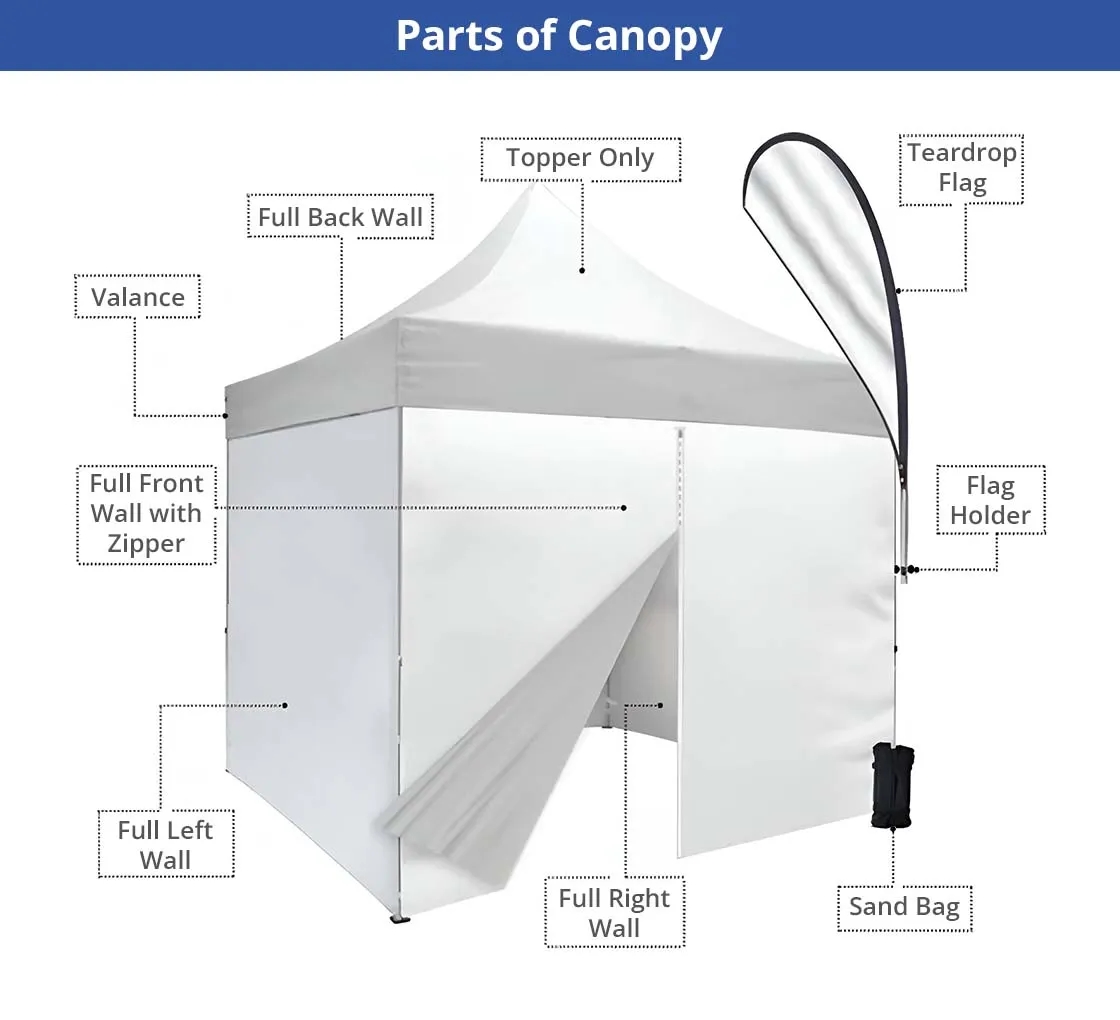 10 ft Aluminum Canopy Tent topper + hardware 11