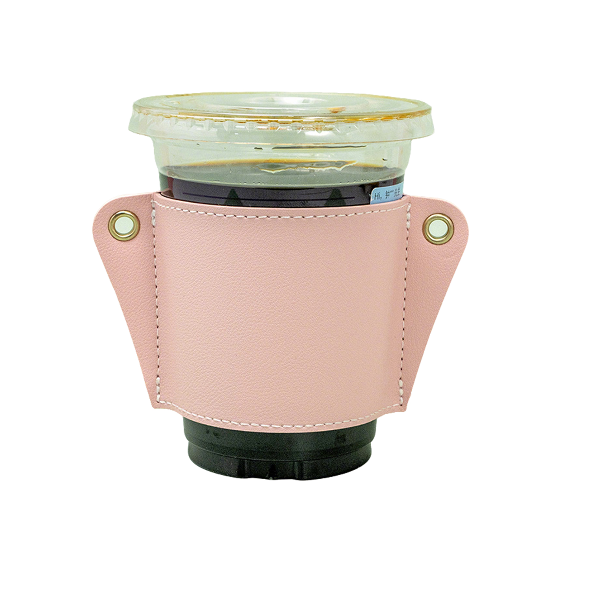 PU Leather Portable Cup Holder 3.15" Top Diameter x 2.95" Bottom Diameter x 2.83" Height 7