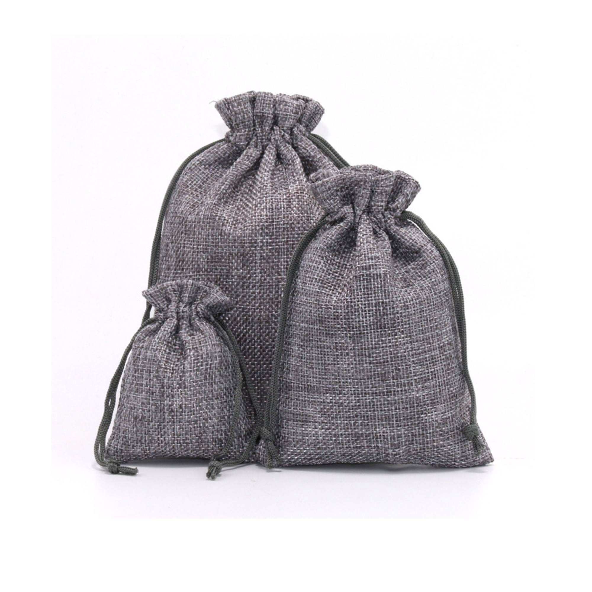 Nylon Linen Drawstring Jewelry Pouch 12