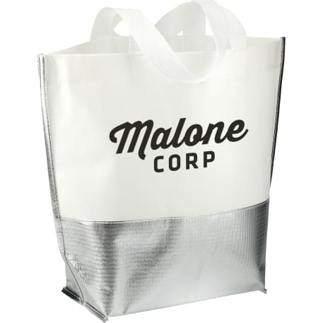 Large Laminated Metallic Bottom Tote 20