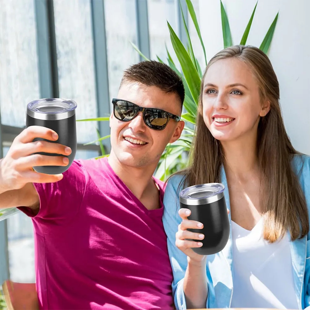 Stainless Steel Wine Tumbler with Lid Insulated Travel Mug 15