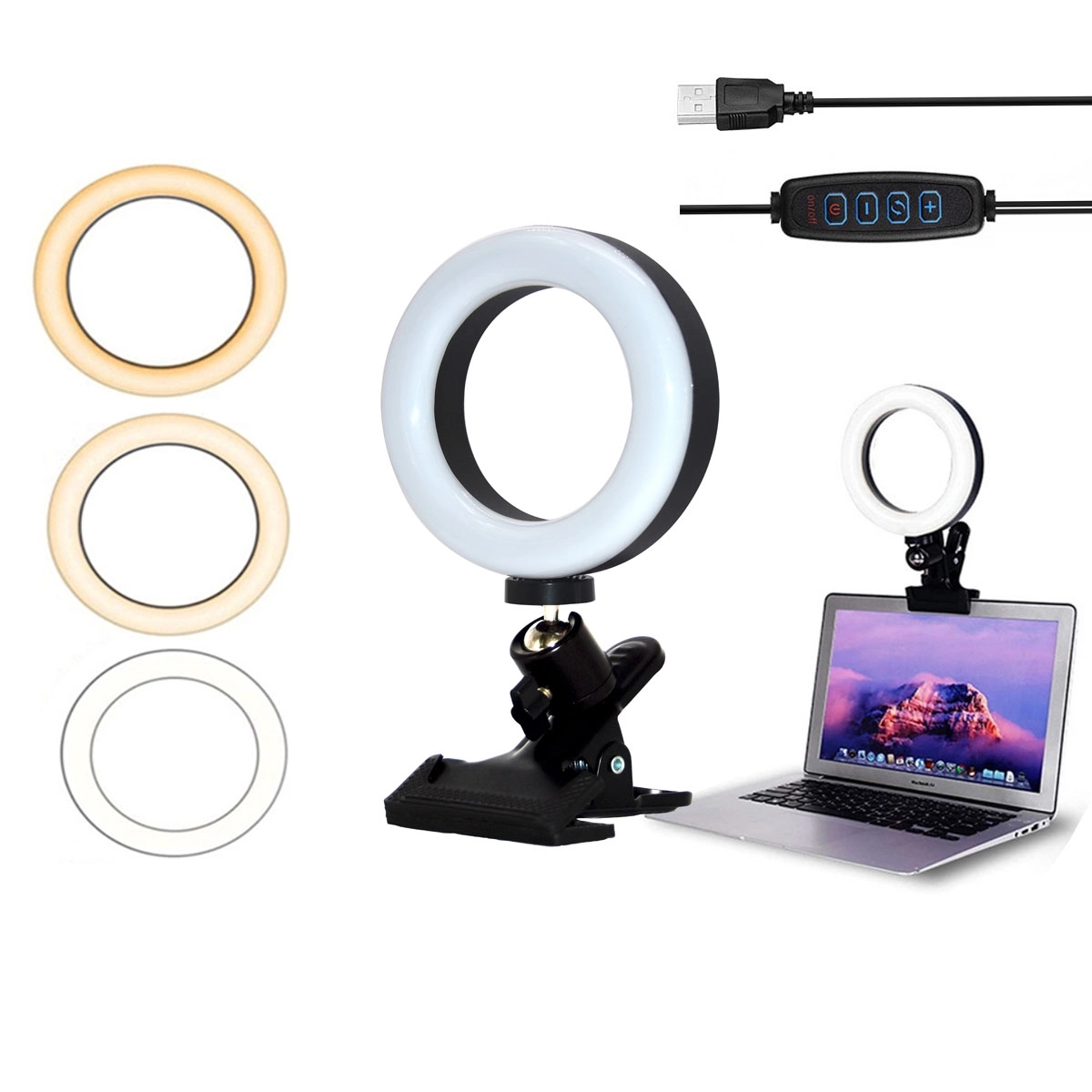 Selfie Ring Light with Clamp Mount for Desk And Laptop 3