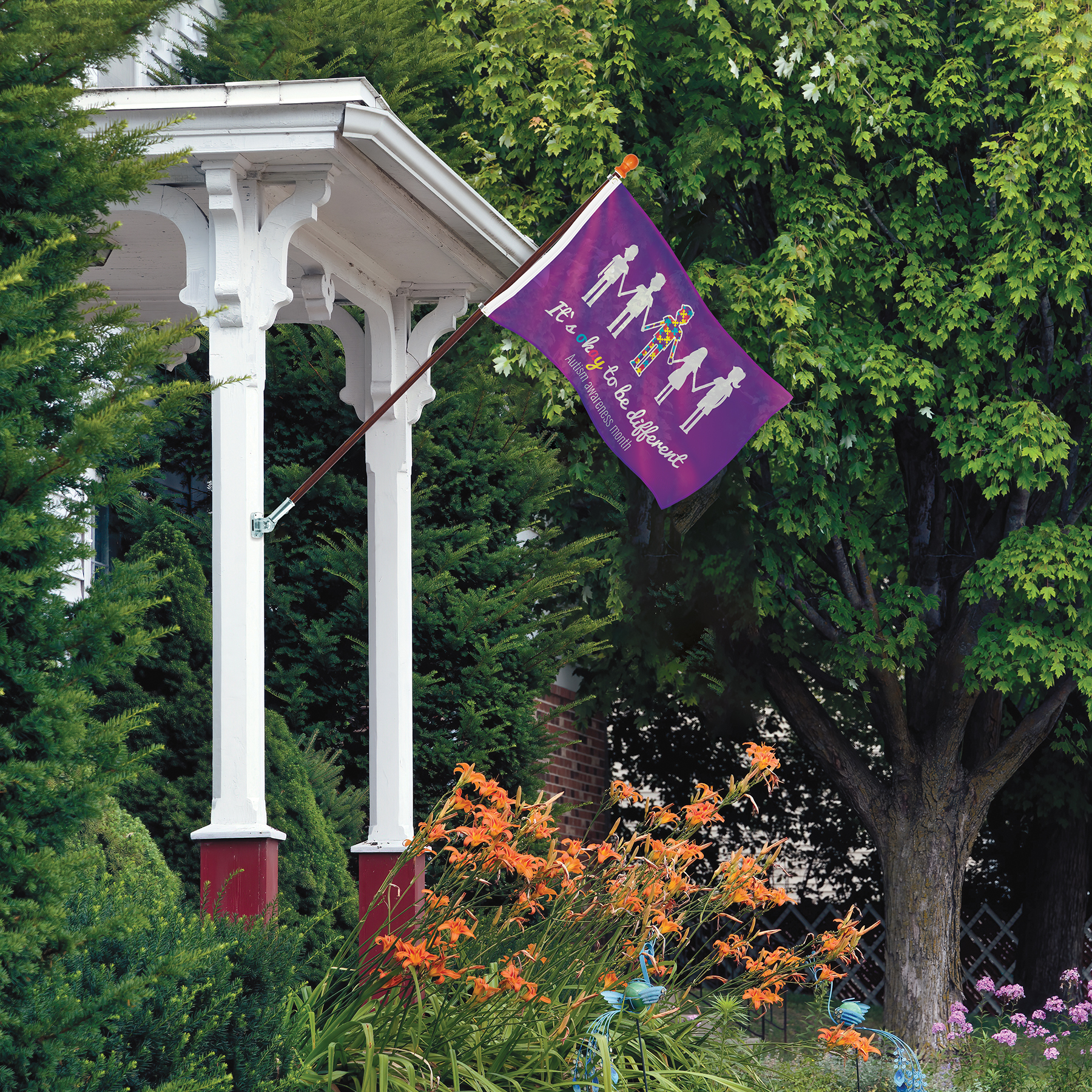 Promotional Flag Kit with 2' x 3' Flag and Silver Bracket 13