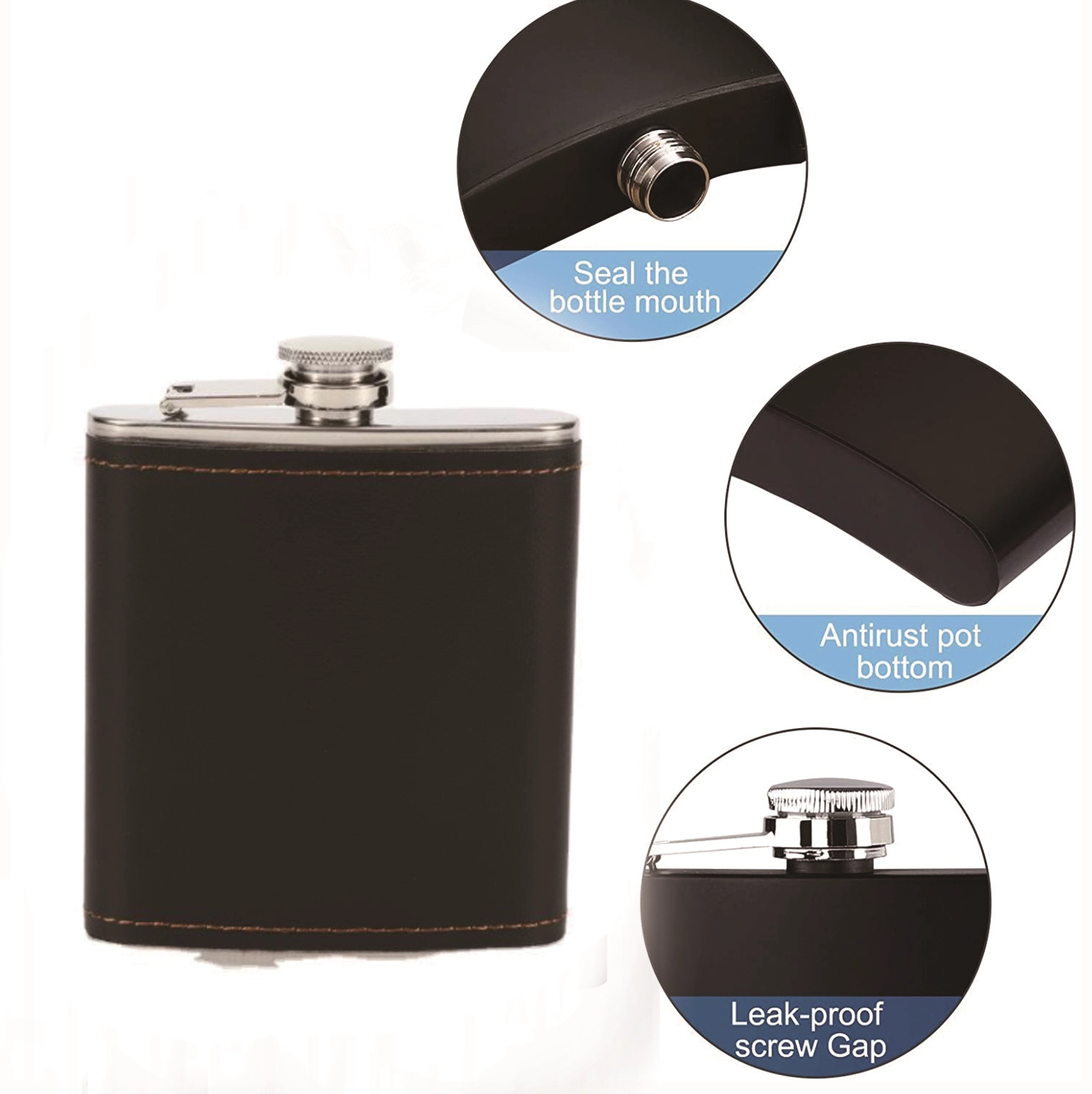 8 Oz Stainless Steel Flask, custom water bottle with logo imprint 1