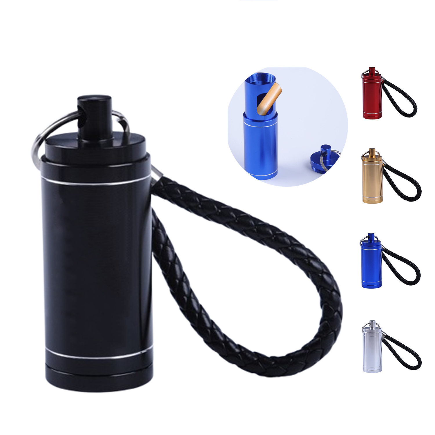 Portable Mini Metal Cylinder Ashtray Keychain 2
