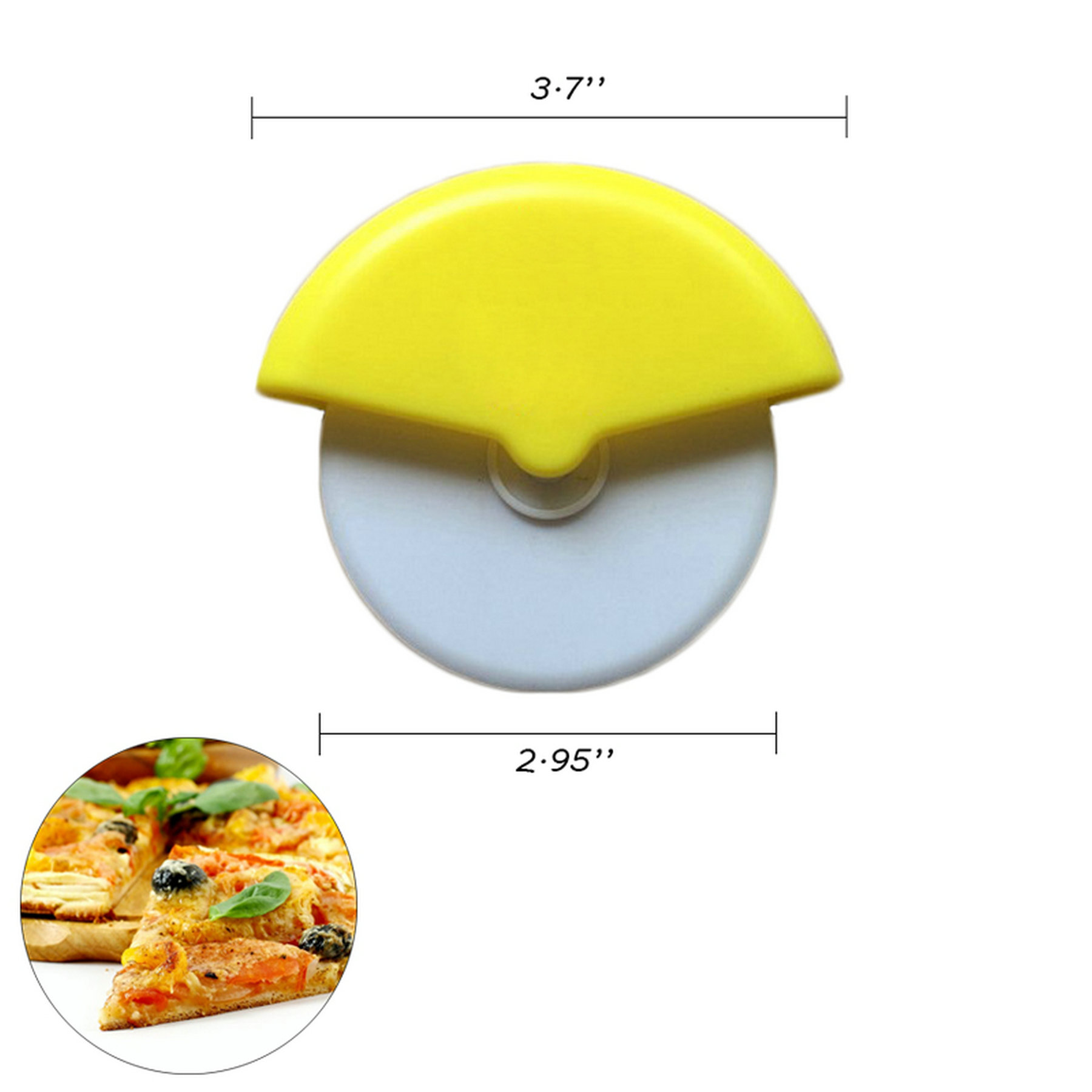 Plastic Pizza Cutter With Round Rolling Polystyrene Blade 1