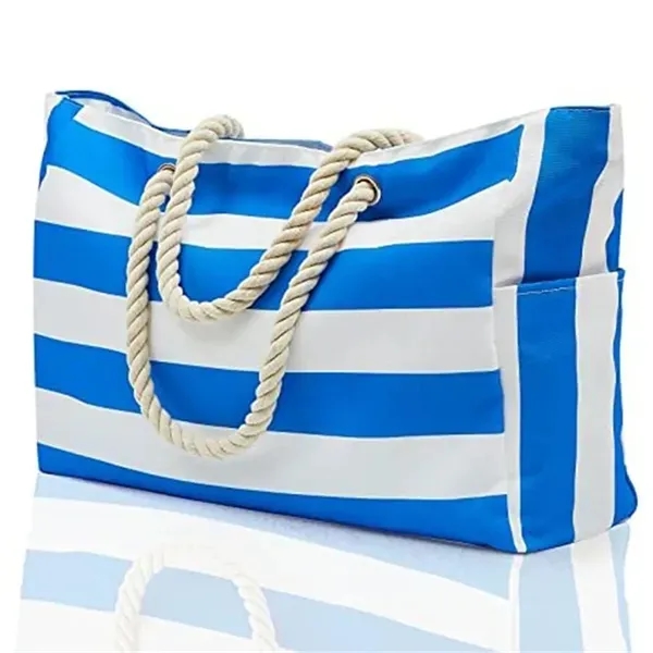 Colorful Large Zipper Beach Totes, custom tote bag with logo imprint 2