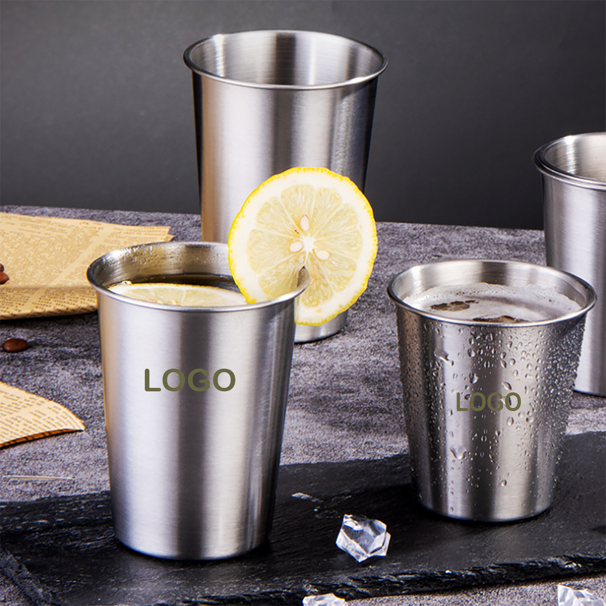 12oz Stainless Steel  Pint Cups 1