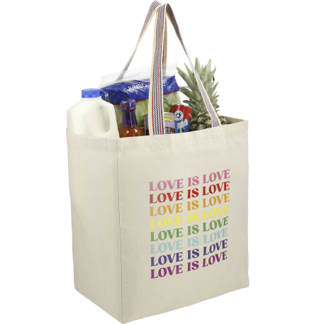 Rainbow Recycled 6oz Cotton Grocery Tote 9