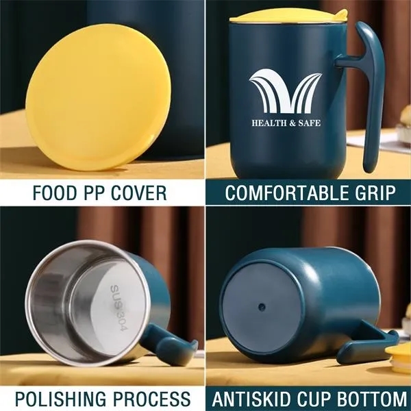 Tea Cup Wide Handle With Lids 12oz 6