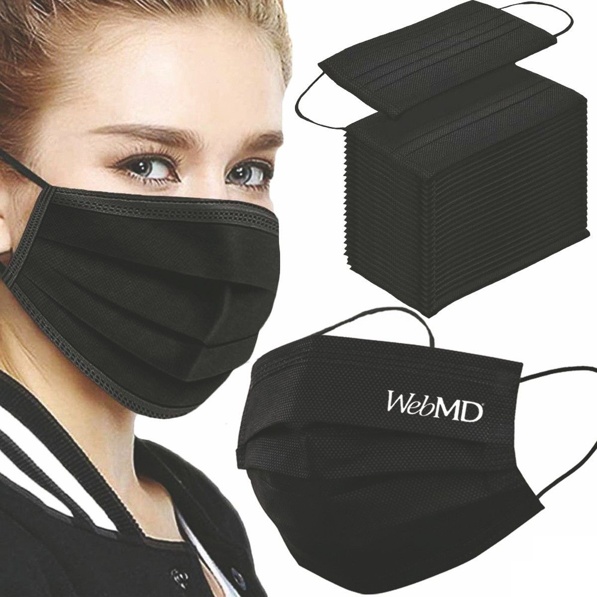 Disposable Masks In Red, Black, Pink, Gray, Blue - Printed 4