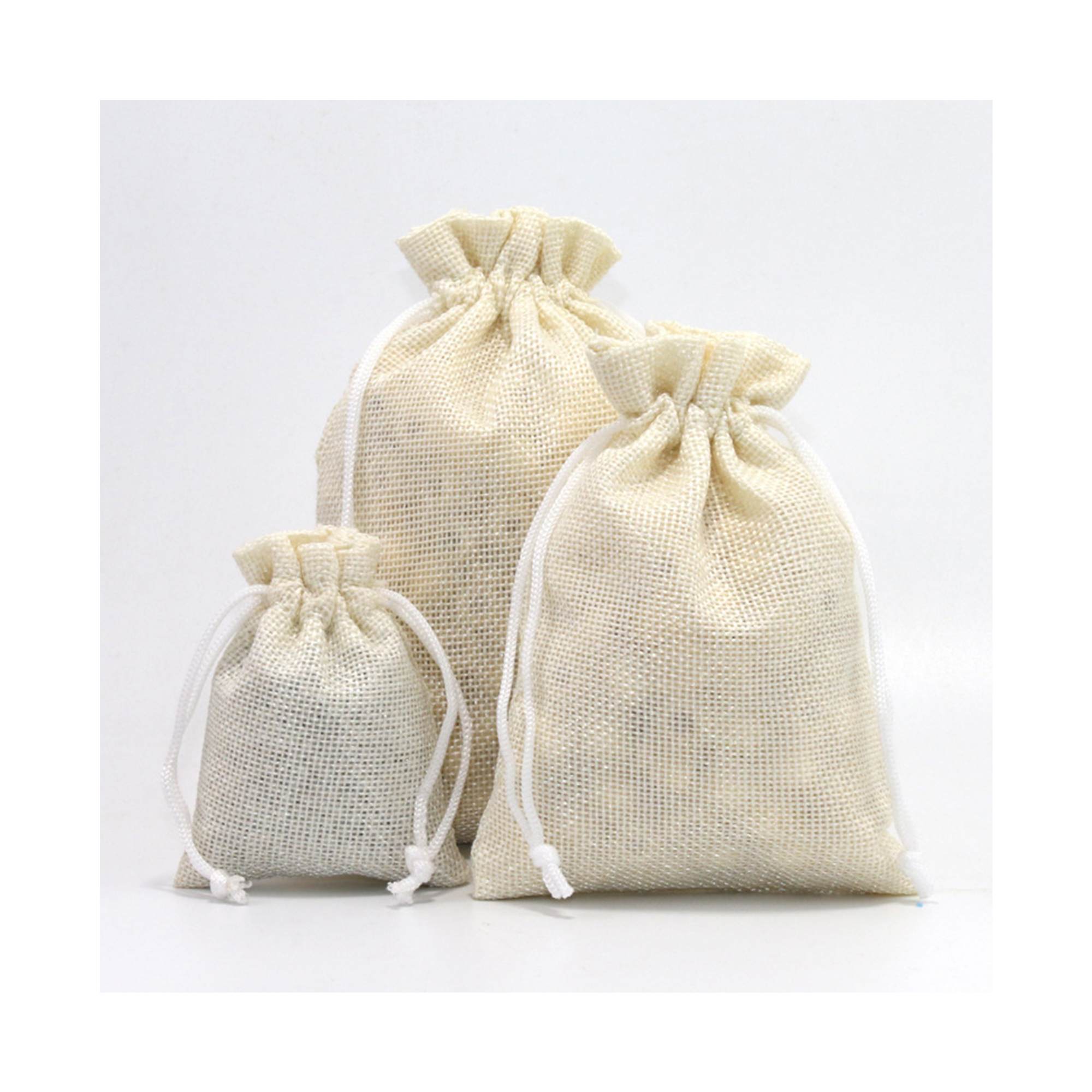 Nylon Linen Drawstring Jewelry Pouch 5