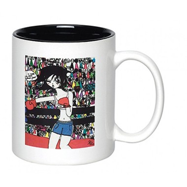 Full Color Photo Sublimated Ceramic Mug 11oz., C Shaped Handle, 2 tone color 2
