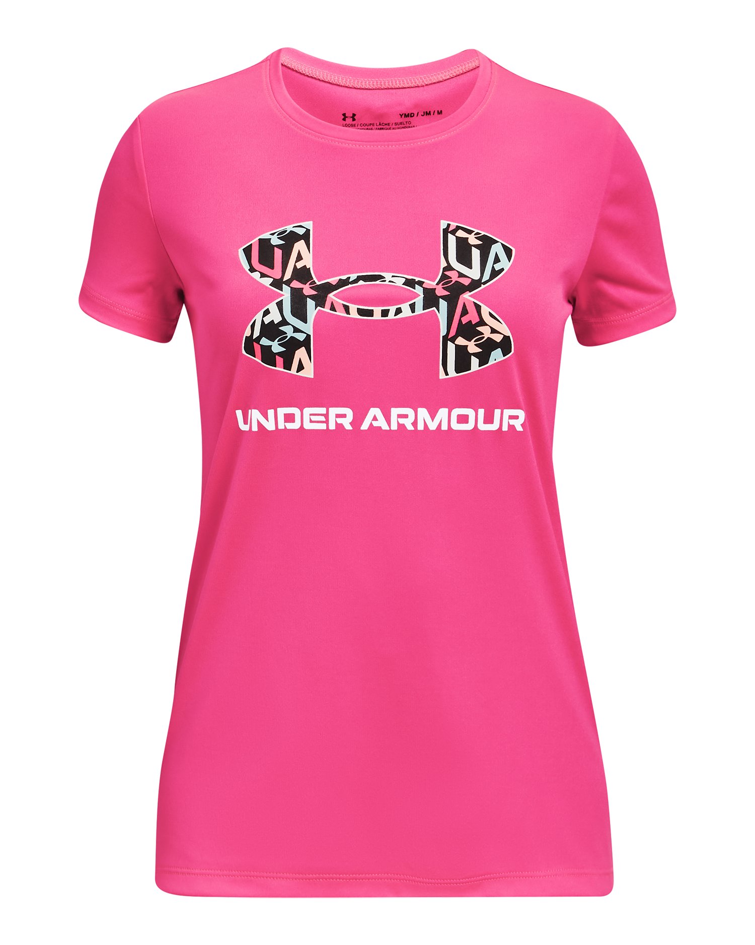 Girls' UA Tech Solid Print Big Logo Short Sleeve 9