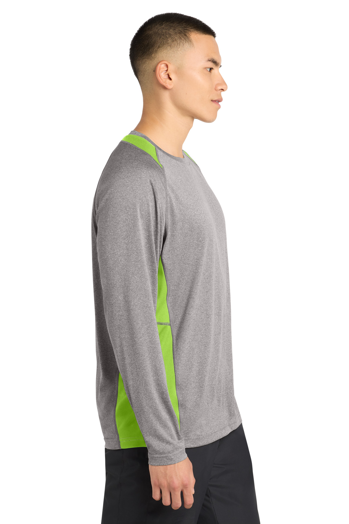Sport-Tek Long Sleeve Heather Colorblock Contender Tee. ST361LS 8