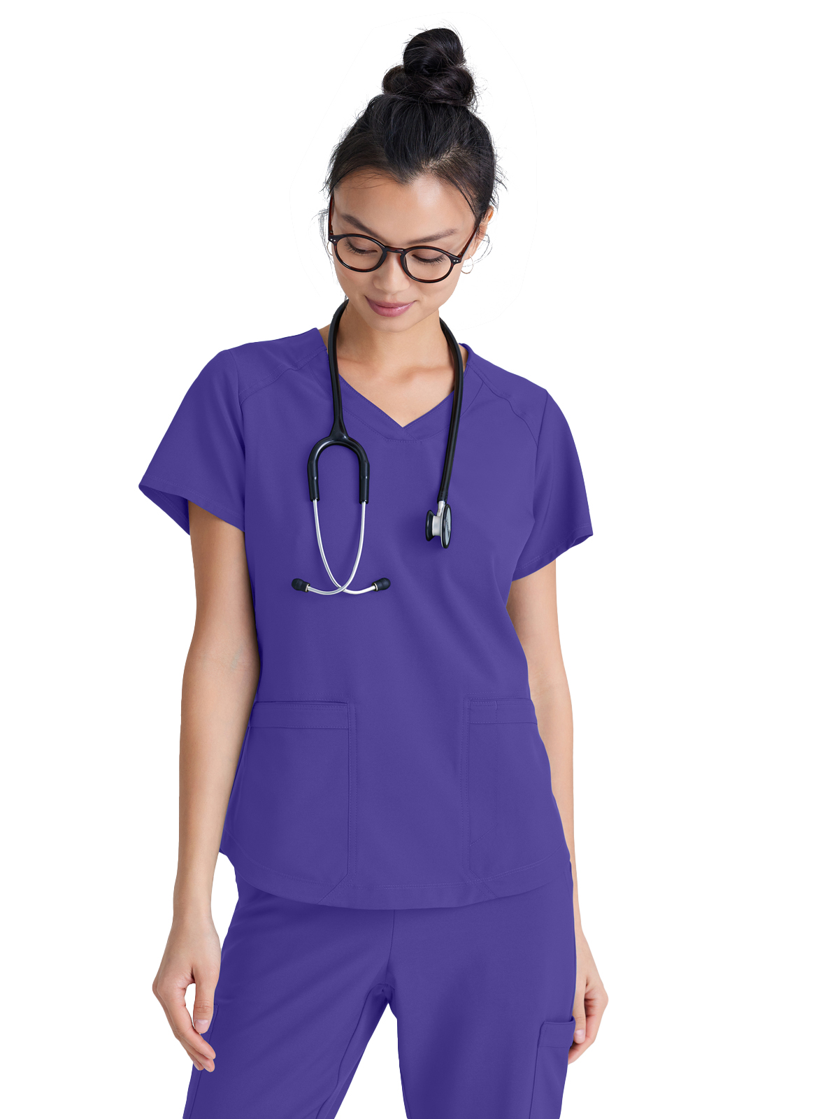 Grey's Anatomy Evolve Stretch - Women's Two-Pocket V-Neck Rhythm Scrub Top 46
