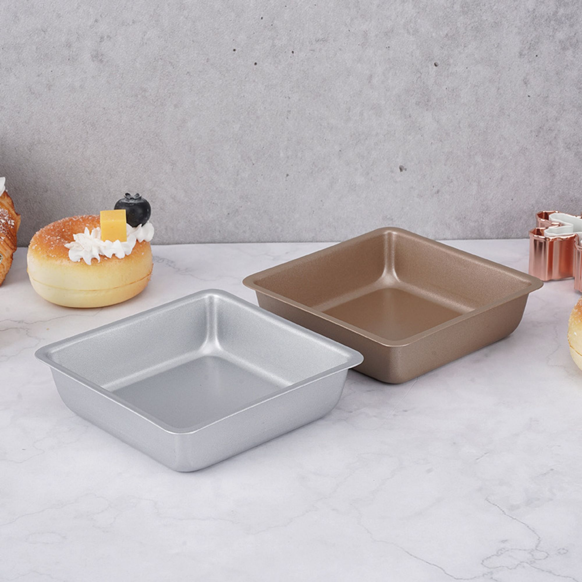 4 Inches Non-Stick Square Cake Pans 2