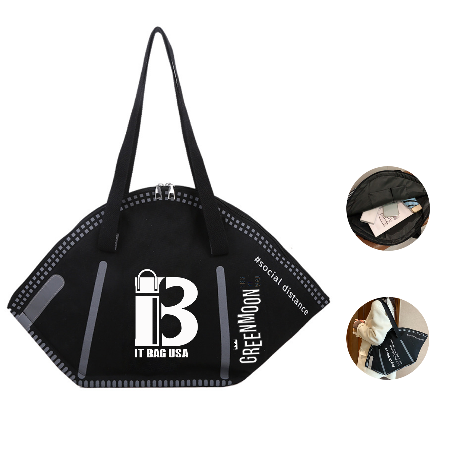 Mask Style Tote Bag, custom tote bag with logo imprint 2