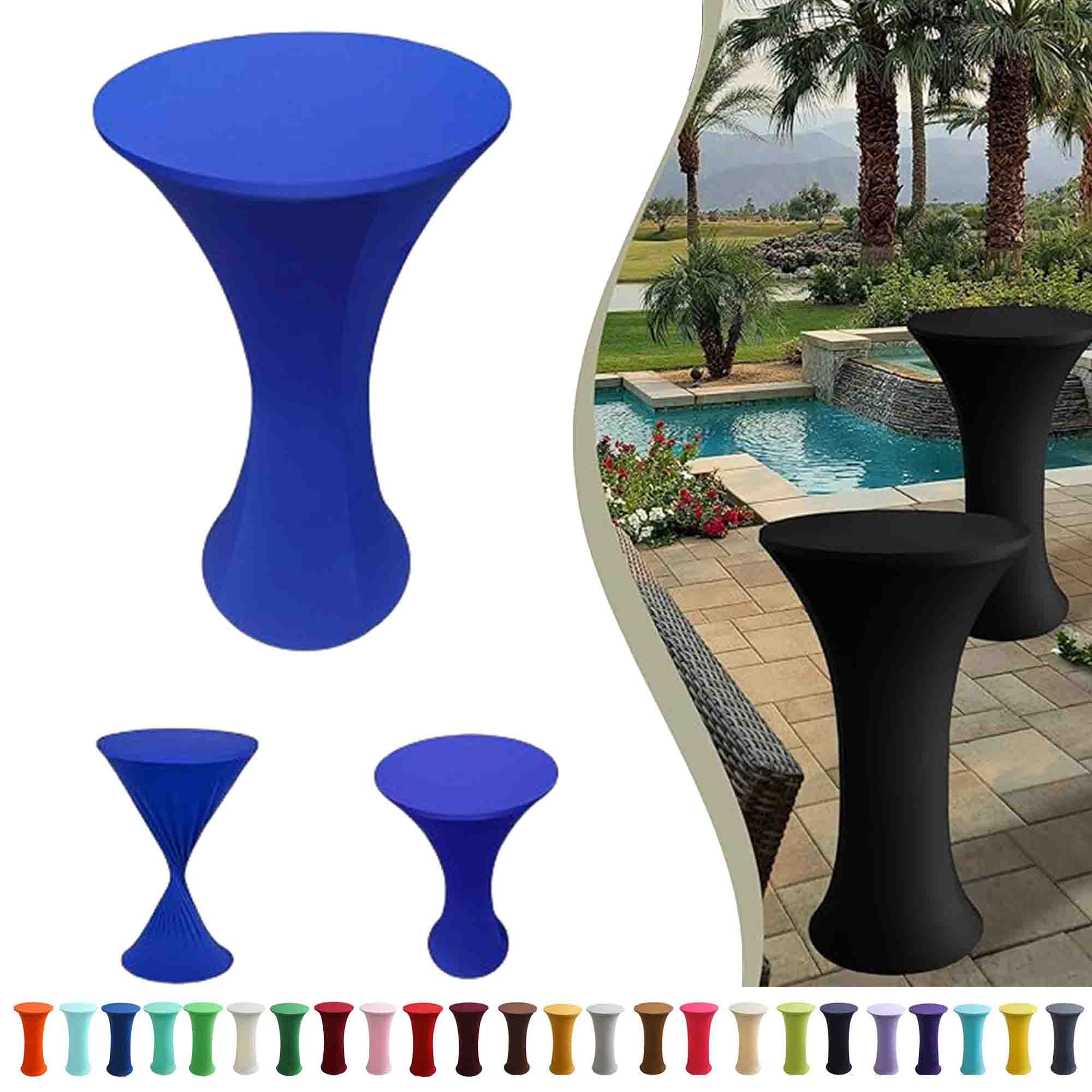 Cocktail Round Table Cover Spandex Stretch TableCloth 2