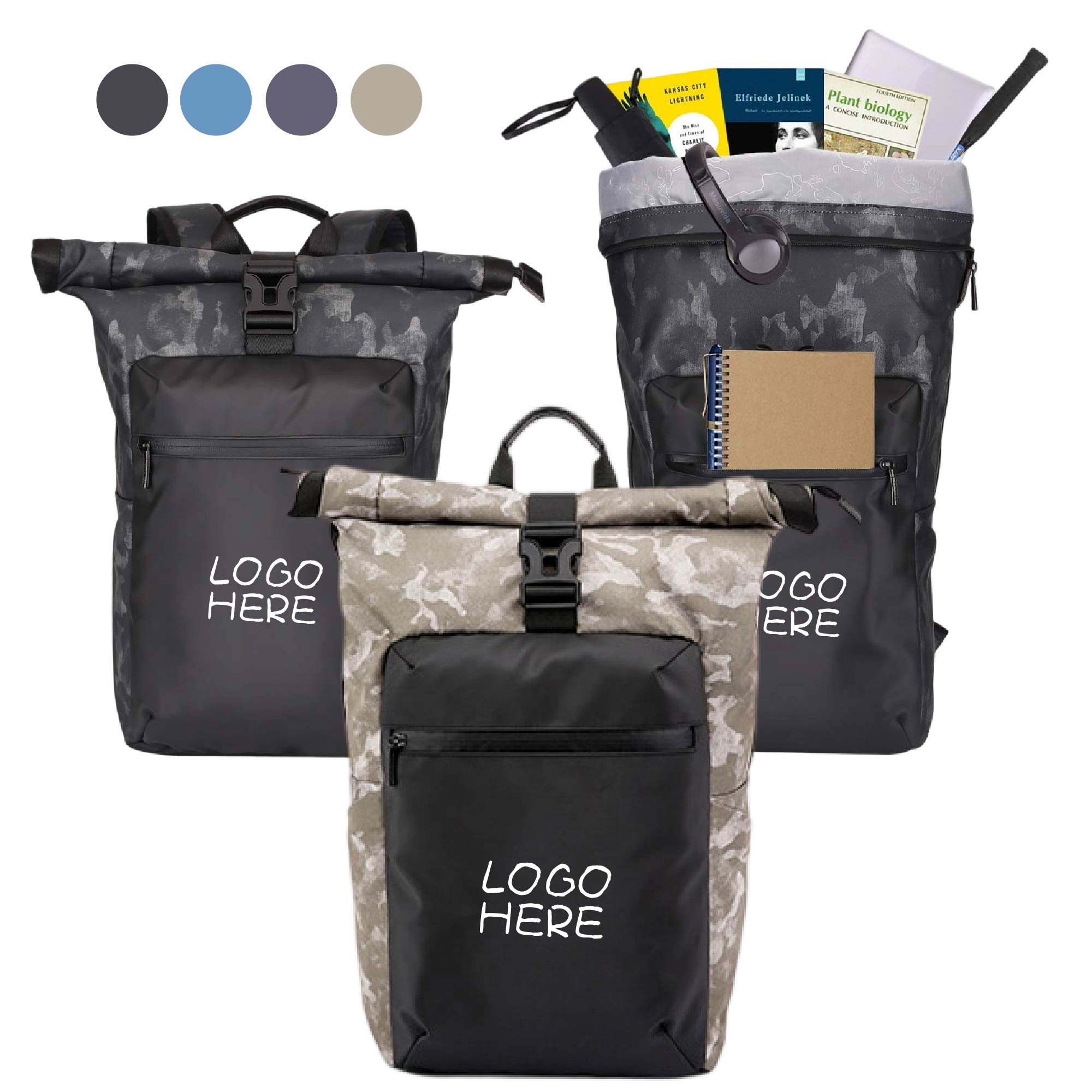 Anti-Theft Roll Top Business Laptop Bag 5