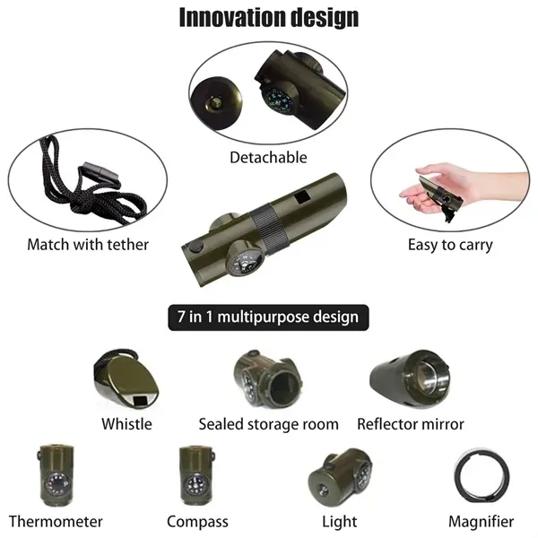 7-in-1 Outdoor Whistle - Multifunctional Survival Tool 13