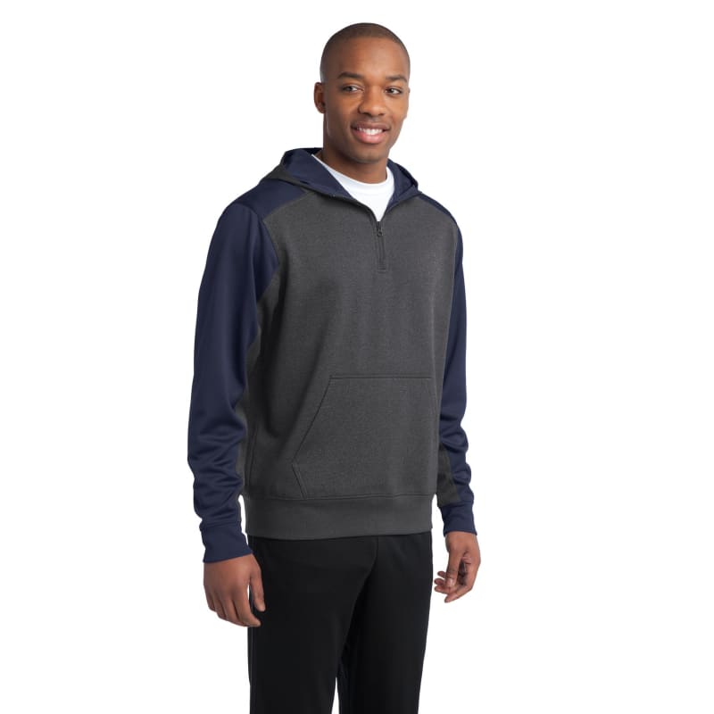 Sport-Tek Tech Fleece Colorblock 1/4-Zip Hooded Sweatshirt. 25