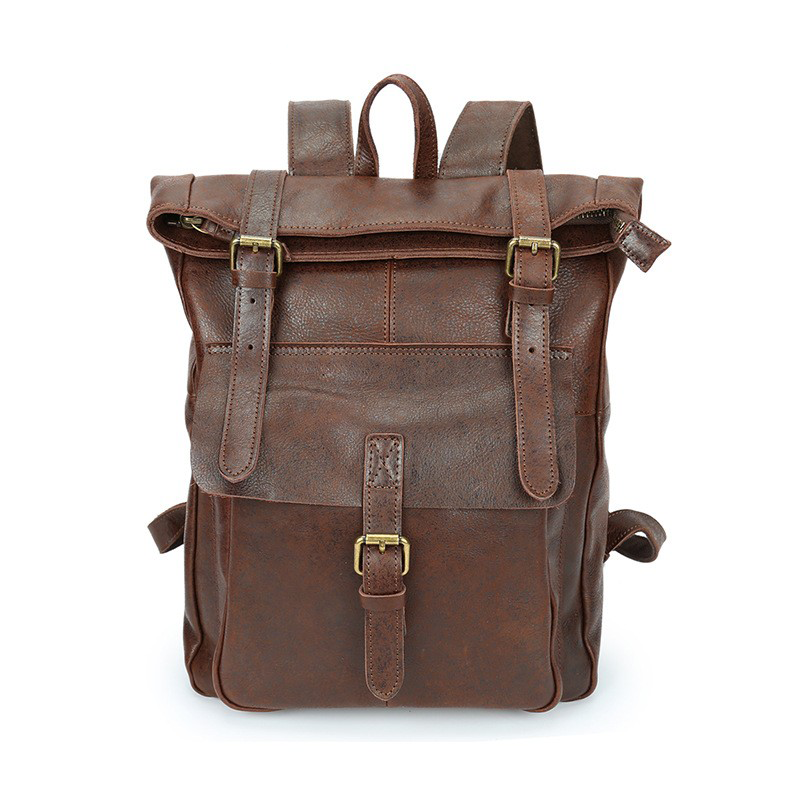 Large Waterproof Leather Backpack for Men and Women 5