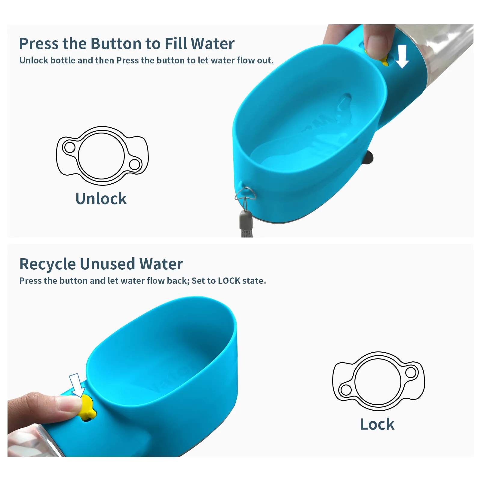 Dog Bottle, Leak Proof Portable Puppy Water Dispenser 5