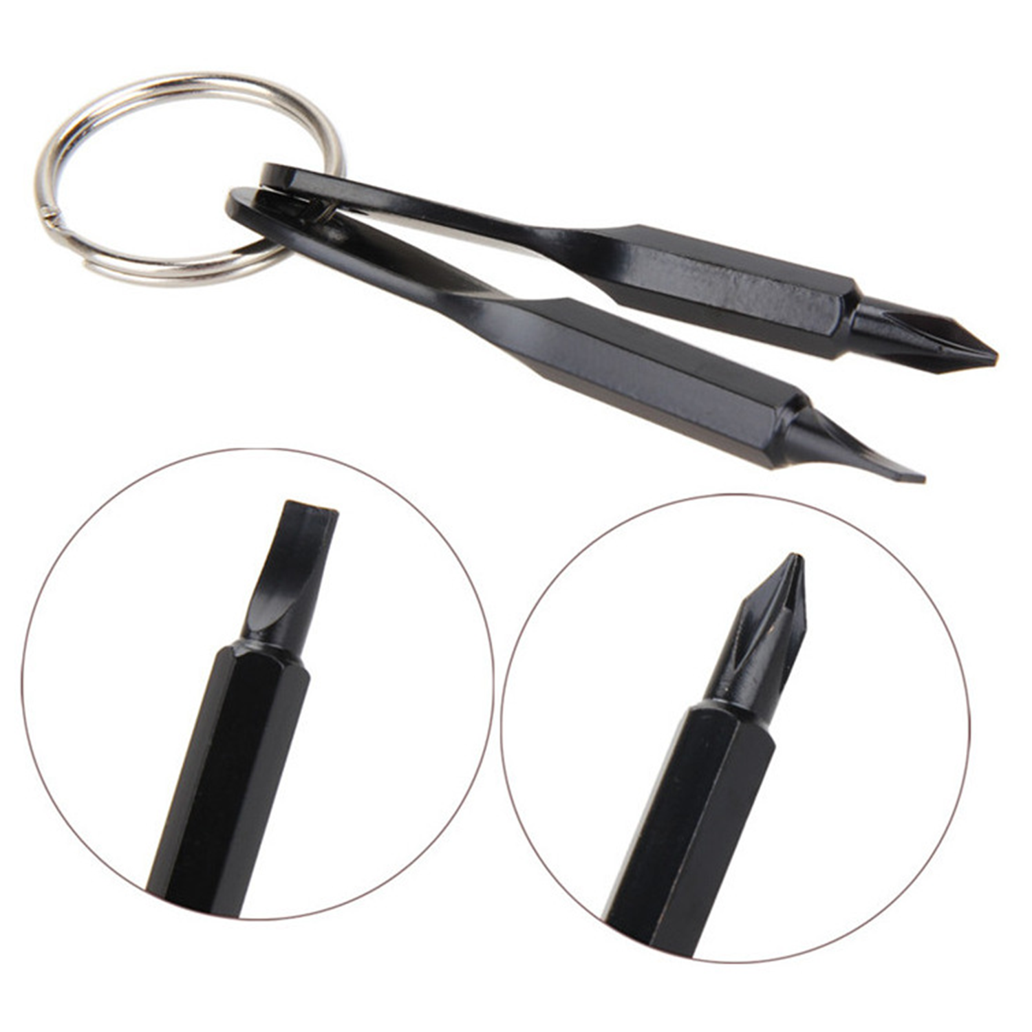 2pcs Mini Portable Multifunction Screwdriver w/ Keychain 6