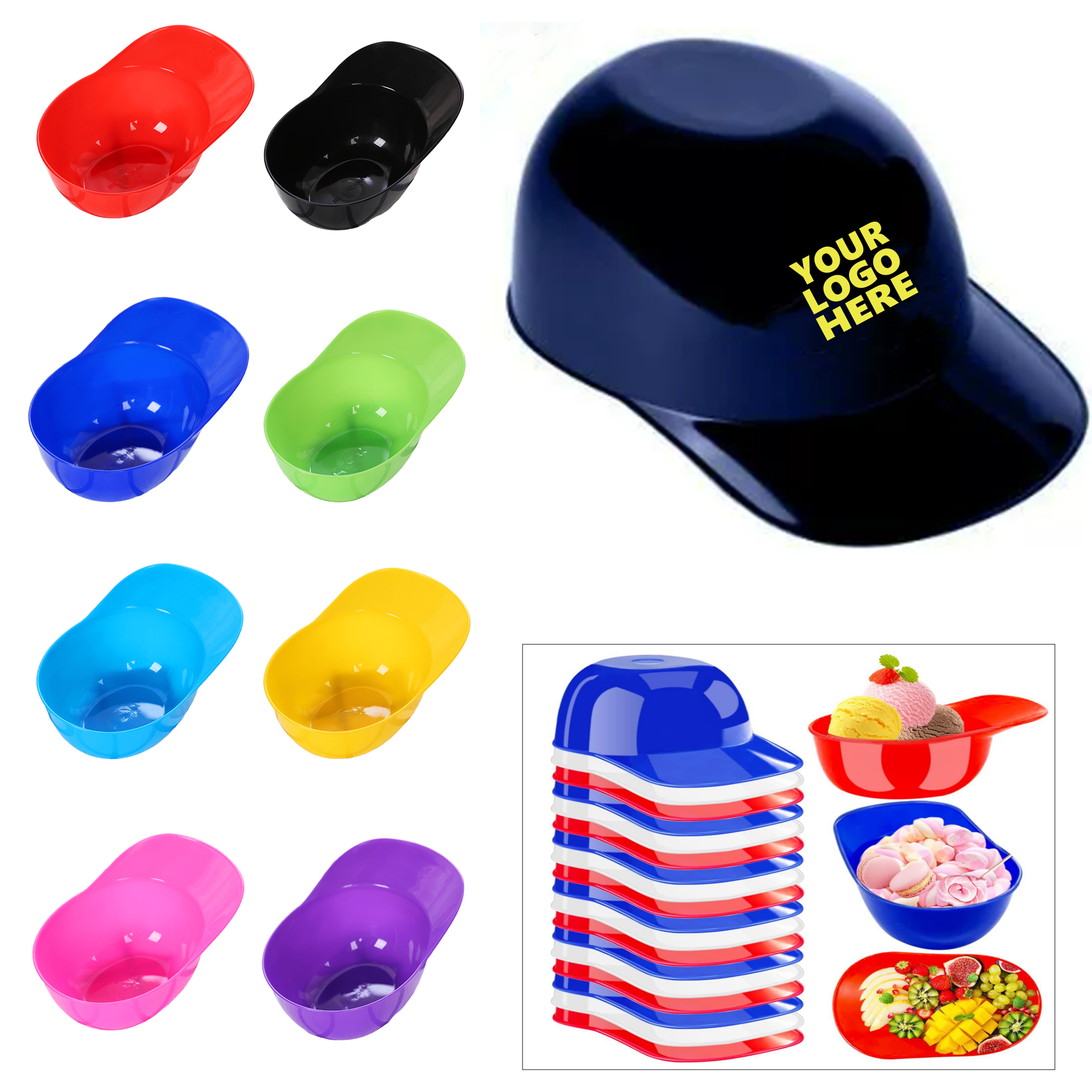 8oz Snack & Ice Cream Bowl in Baseball Helmet Style 2