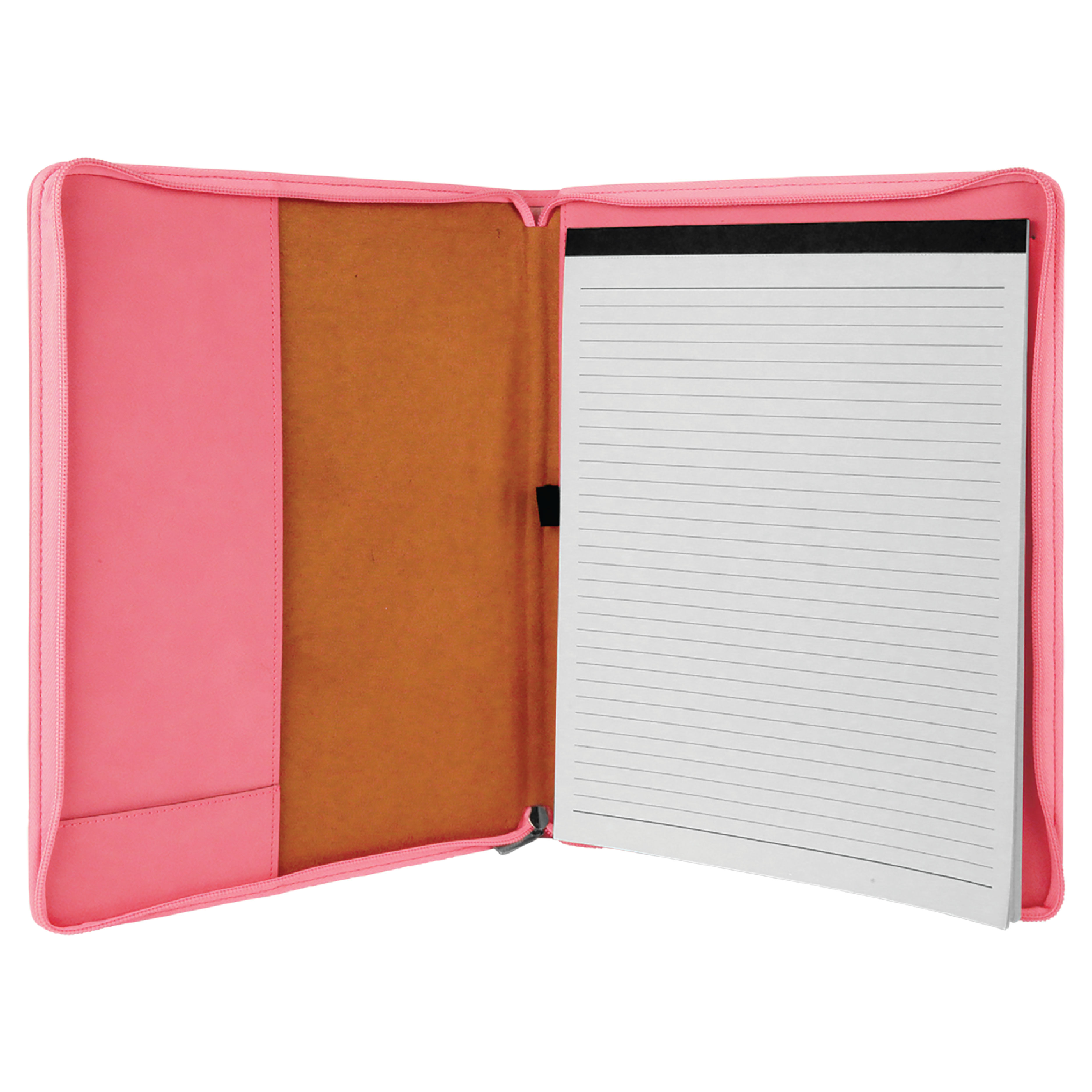 9" x 12" Leatherette Pink Portfolio with Zipper 4