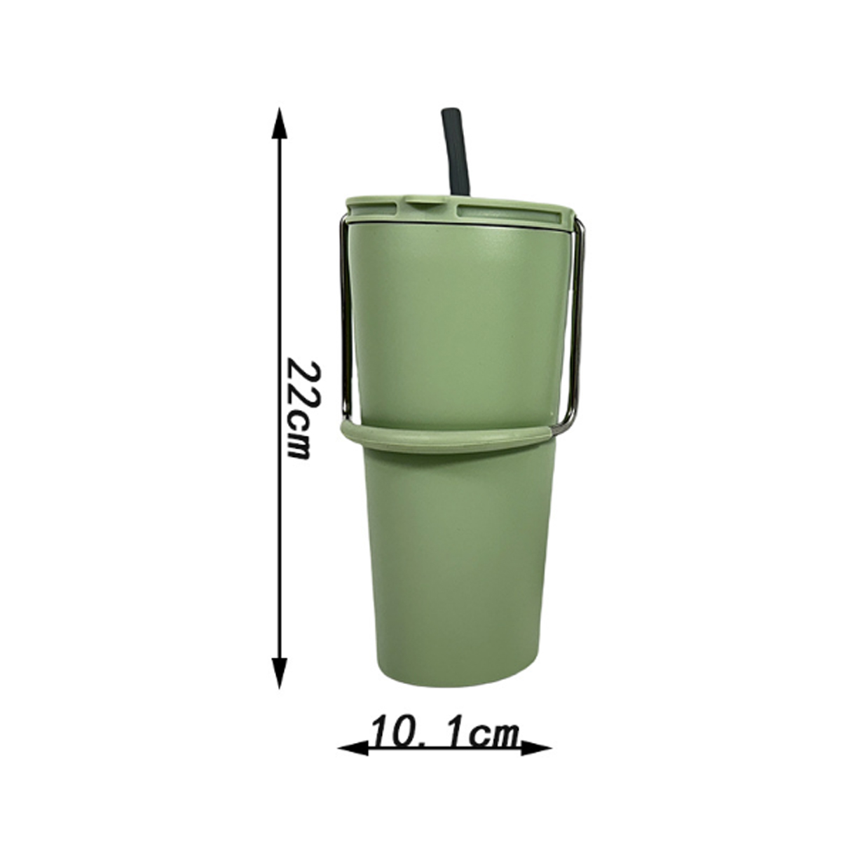 20Oz. Stainless Steel Handle Tumbler with Straw Lid 8