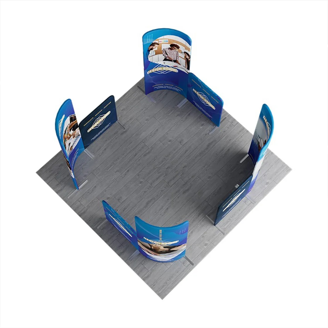 10ft Magnetic Modular Fabric Displays - L Shape Curved 7