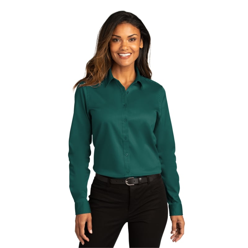 Port Authority Ladies Long Sleeve SuperPro React Twill Shirt. 74