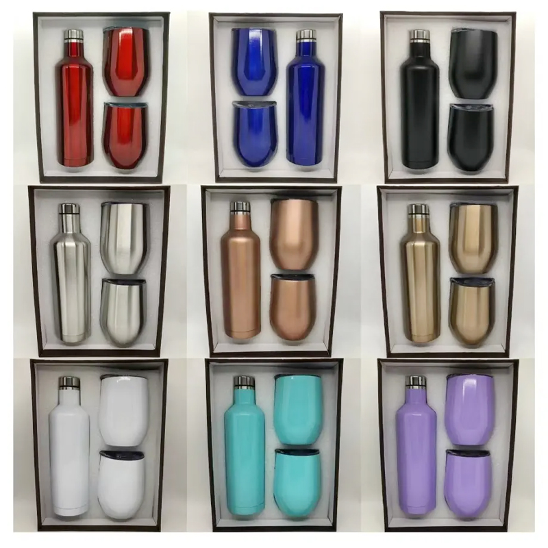 Luxury Wine Tumbler Gift Set - Bottle and Two Cups 2