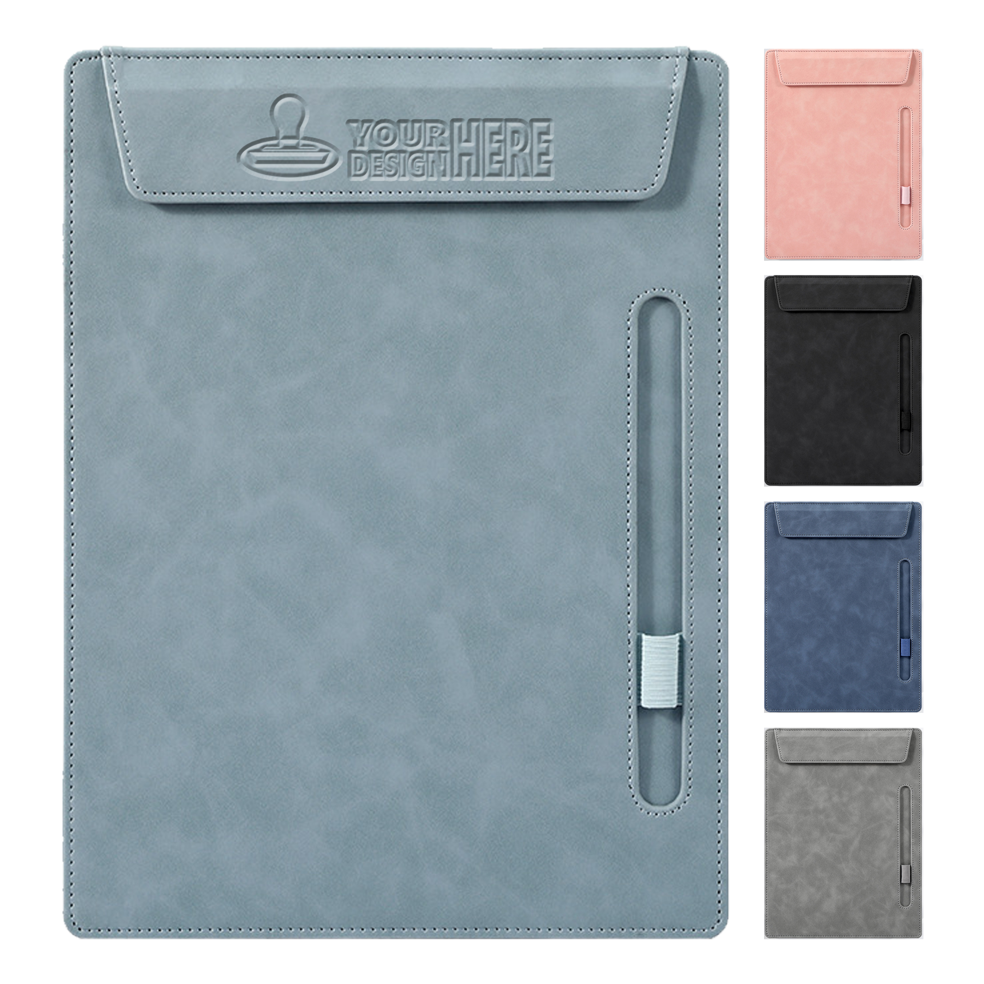 PU Leather Magnetic Clipboard With Pen Holder Loop 2