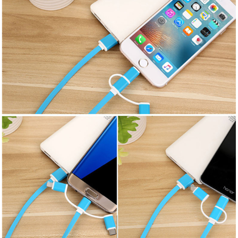 3-in-1 Retractable Fabric Charge-It Cable 3