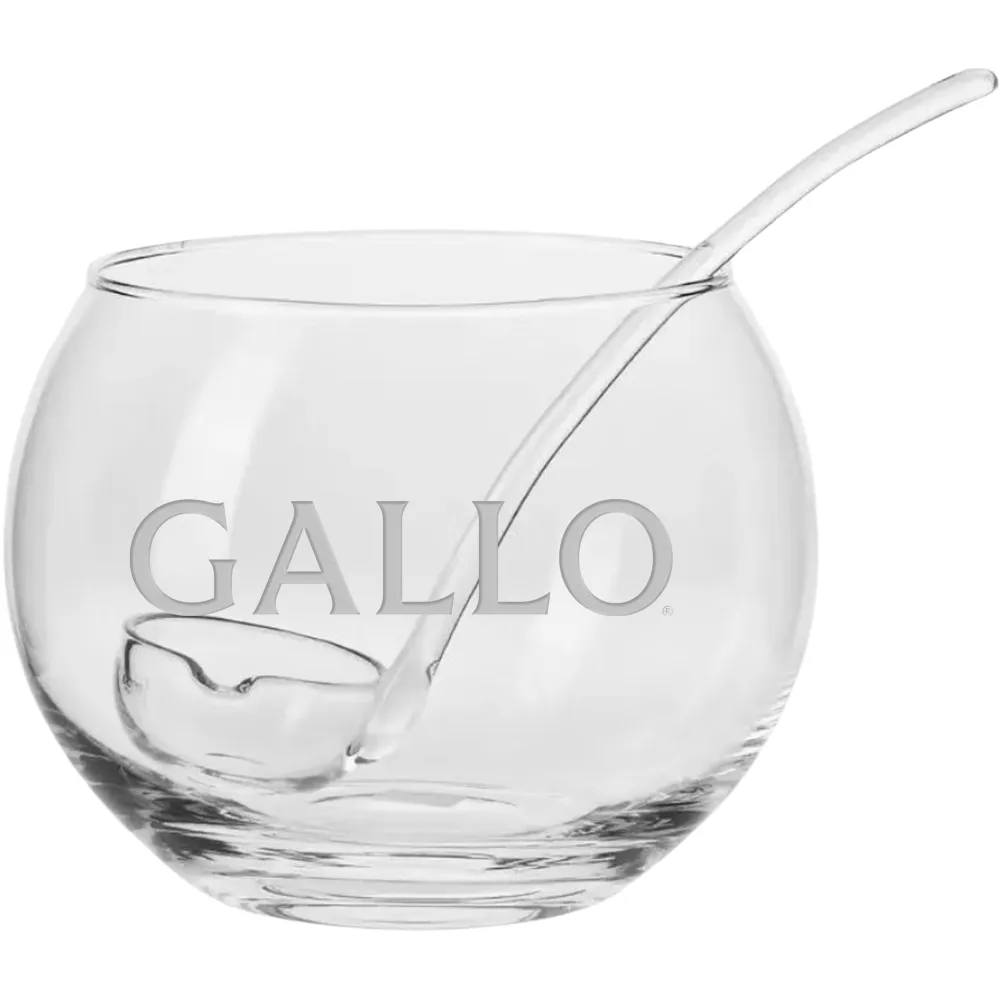 1Gal Round Glass Punch Bowl with Ladle 3