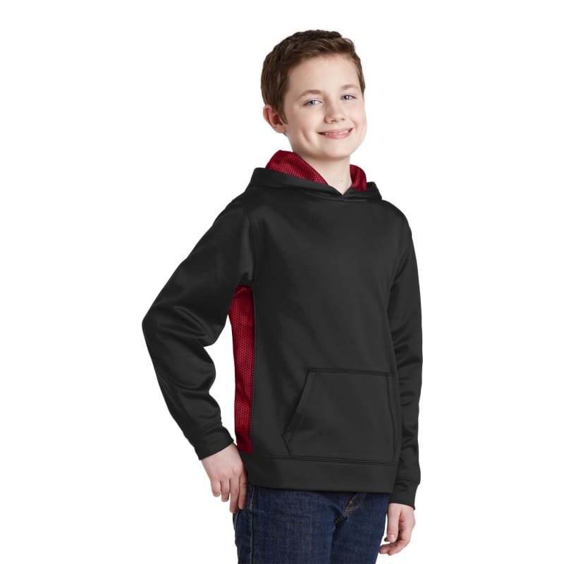 Sport-Tek Youth Sport-Wick CamoHex Fleece Colorblock Hooded Pullover. 15