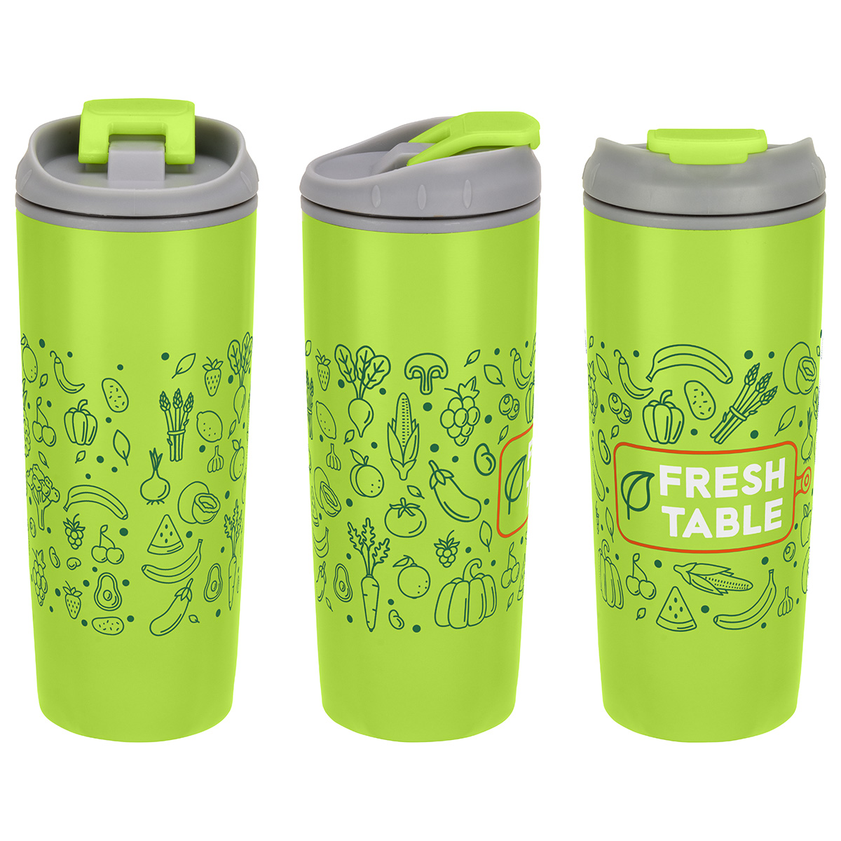 Olympia 17 oz Stainless Steel/Polypropylene Tumbler with Flip Top Lid 10