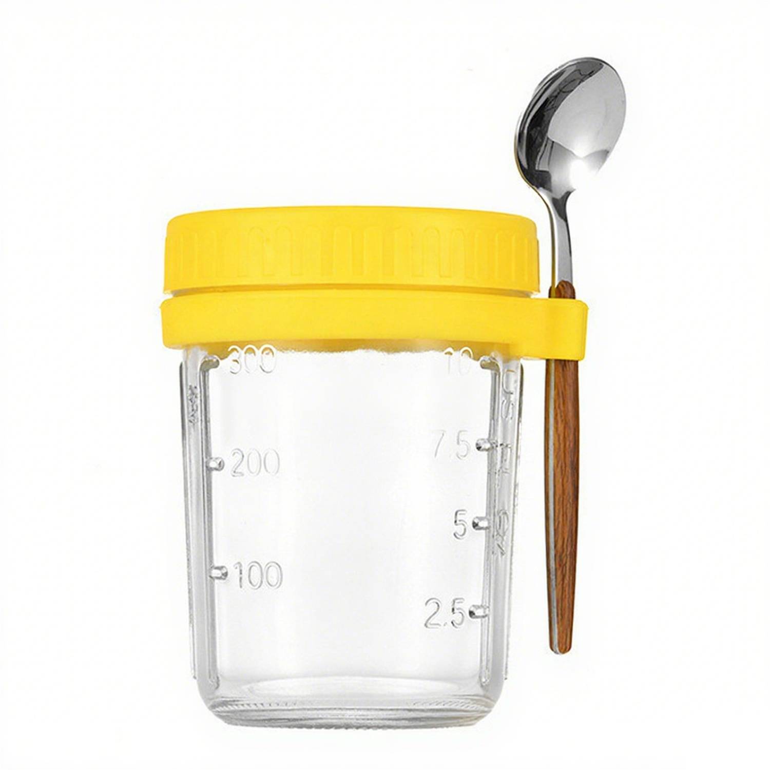 13oz Lead Free Glass Mason Jars w/Spoon 2
