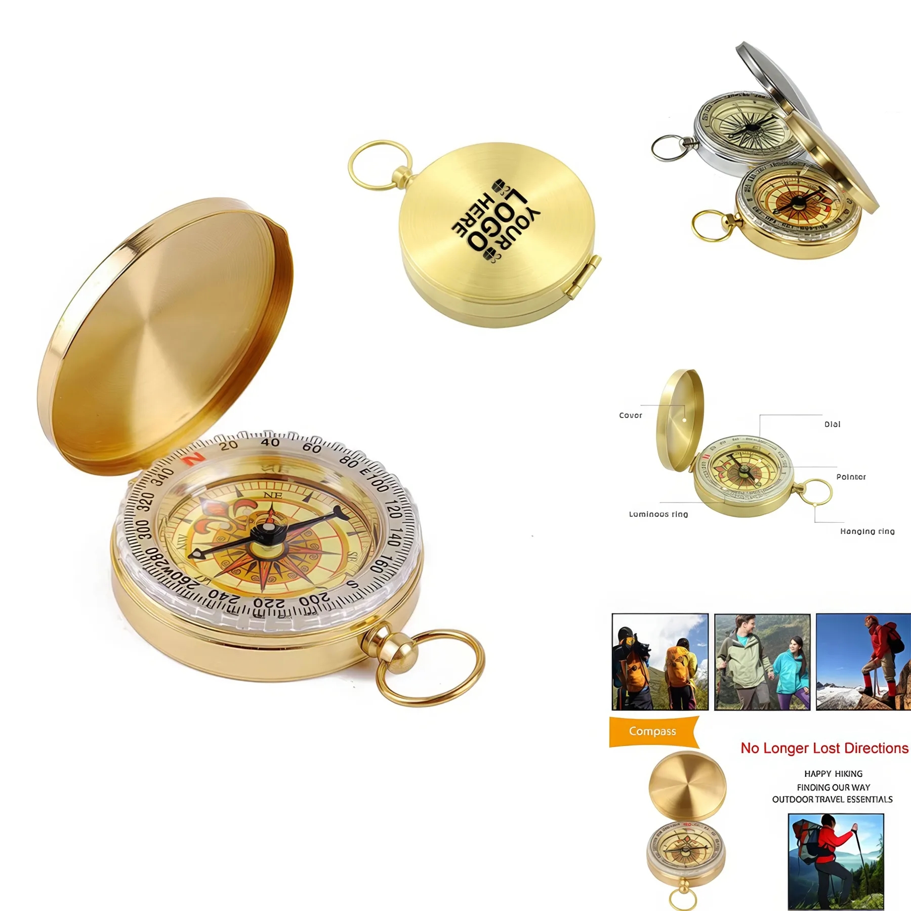 Camping Survival Compass, custom sports ball with logo imprint 4