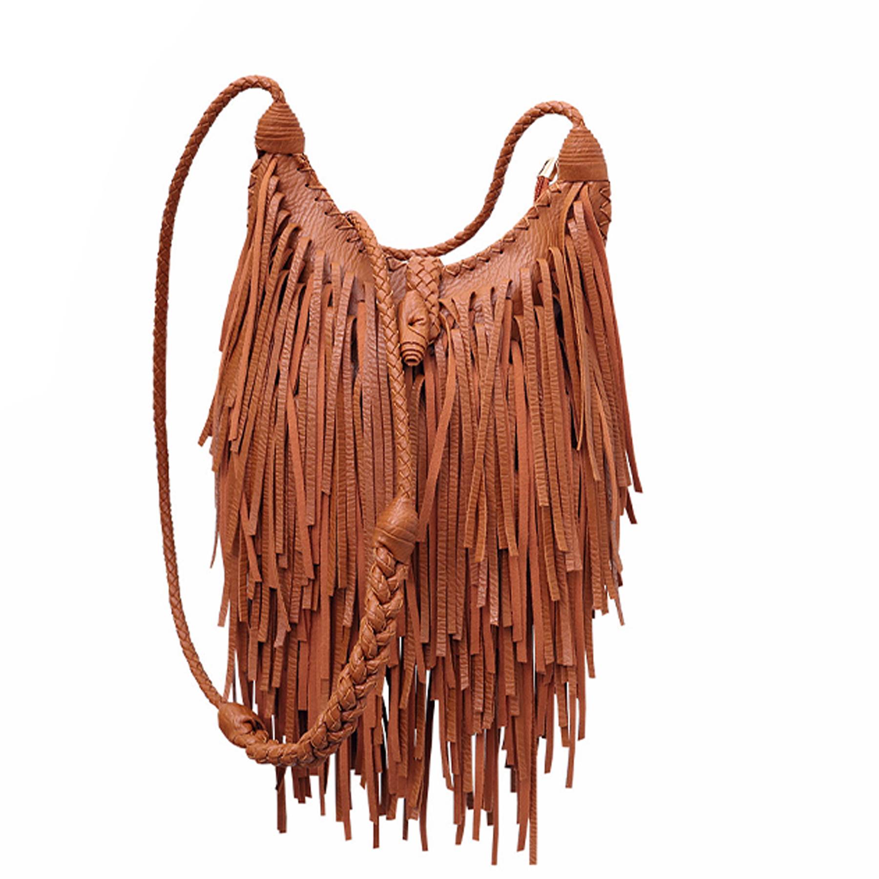 PU Hand-woven tassel shoulder cross-body bag 3