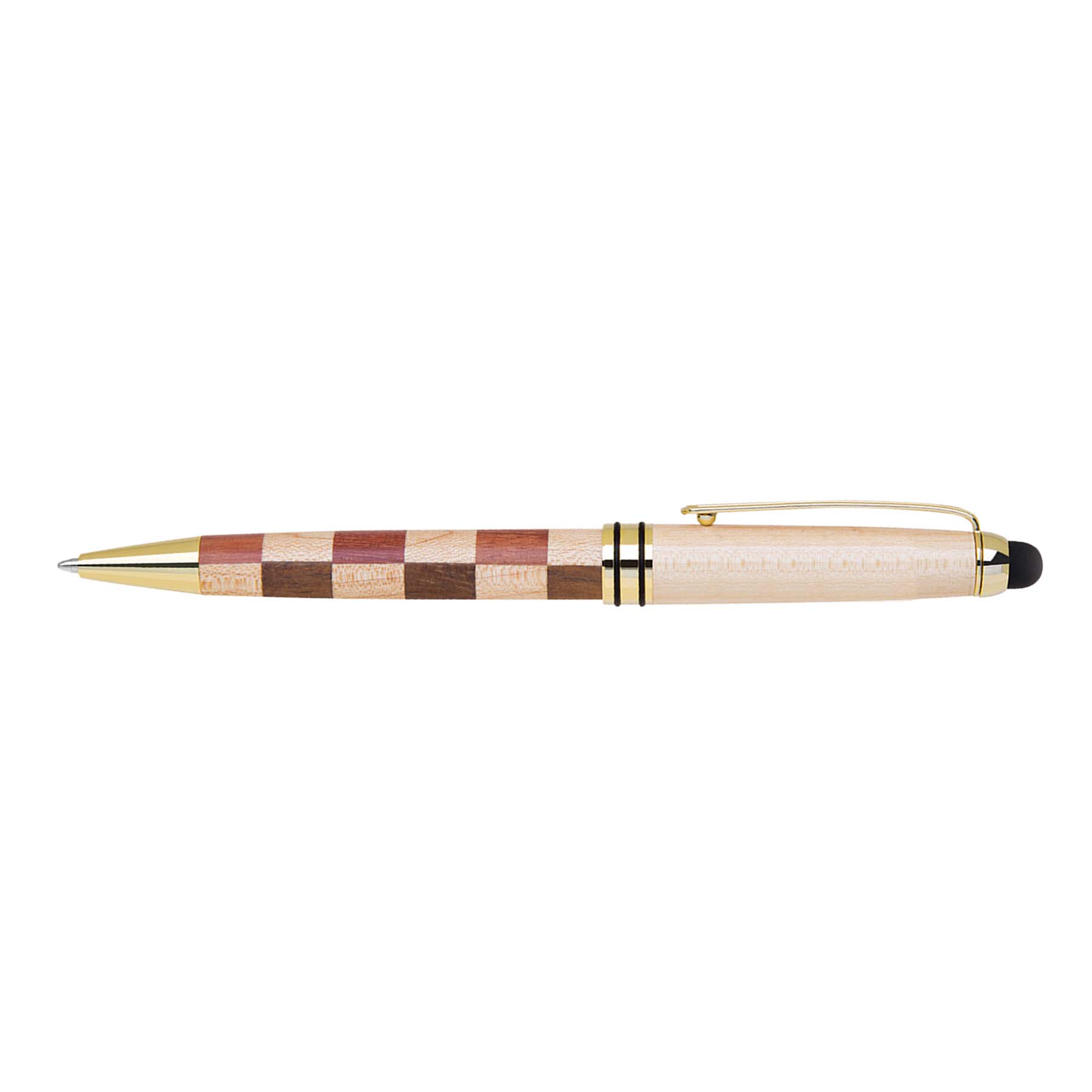 ECO-Friendly Mable/Checkered Design wooden stylus and ballpoint pen 4
