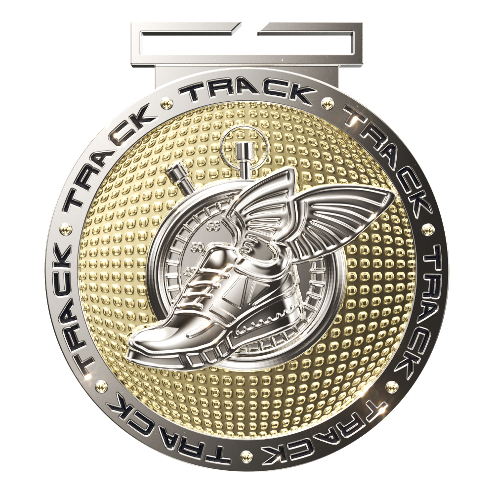 Track Dual Plated Medallion (3") 2