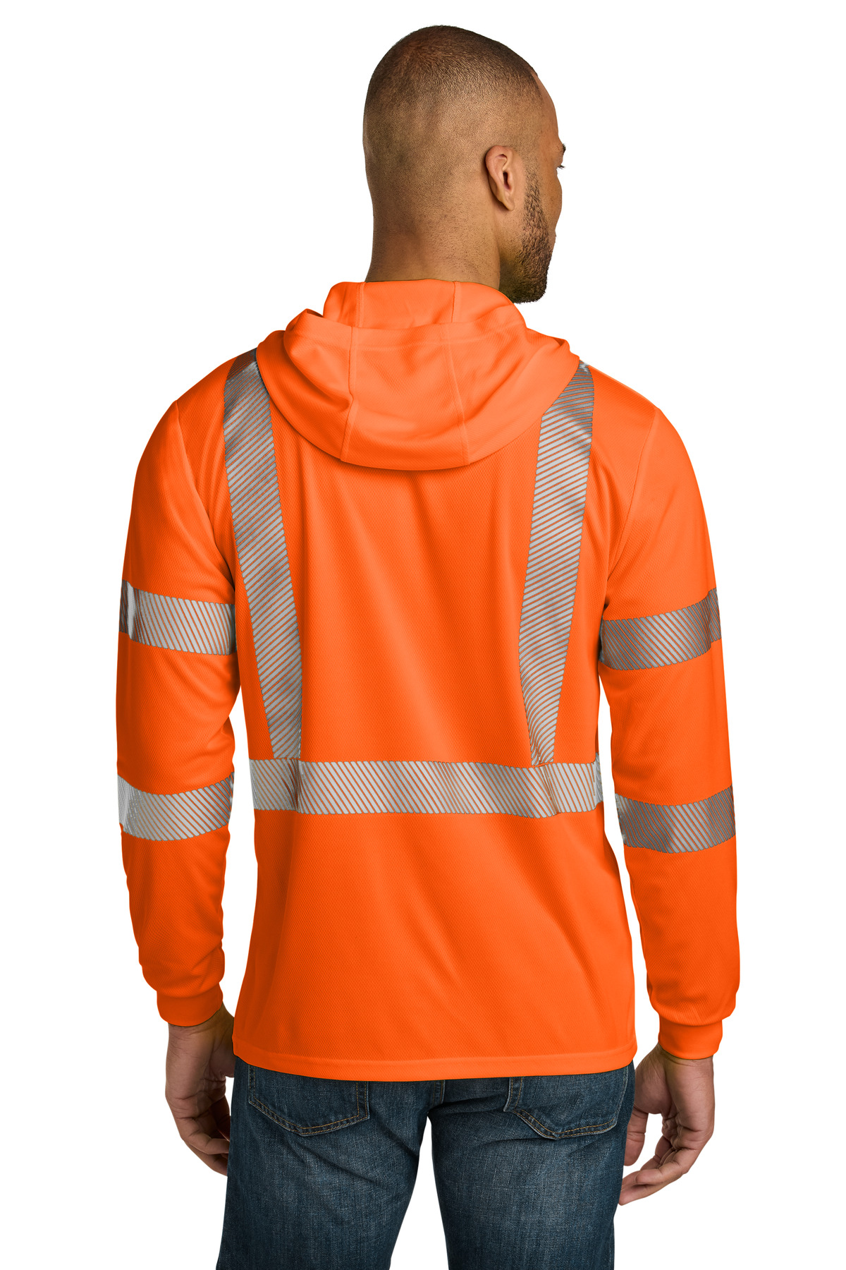 CornerStone ANSI 107 Class 3 Long Sleeve Segmented Tape Hooded Tee CS208 20