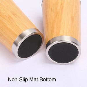 15oz Double Walled Stainless Steel Bamboo Coffee Travel Tumbler 13