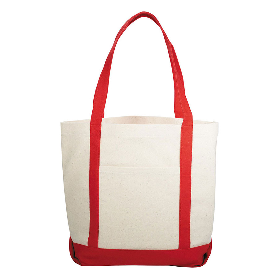 10 oz Cotton Canvas Boat Tote Bag - 12.25"W x14.75"H x 5"D x 1